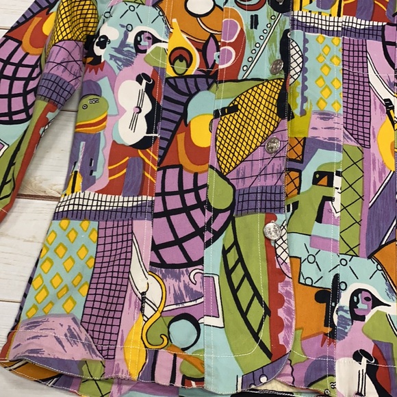 Vintage funky abstract 3/4 sleeve jacket Medium - Picture 4 of 9